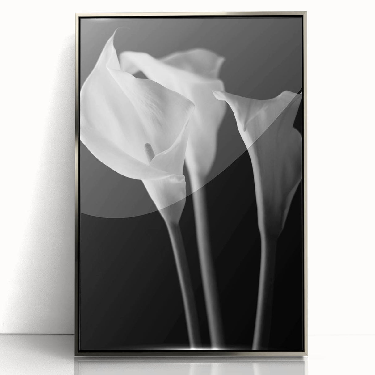 Framed wall art showcasing a botanical lily design with vibrant colors and intricate details, set in a sleek silver frame, perfect for home decor enhancement.