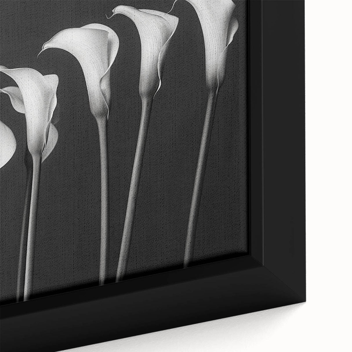 Close-up of a framed botanical art piece showcasing a vibrant lily design, featuring rich colors and intricate details, perfect for home decor and floral enthusiasts.