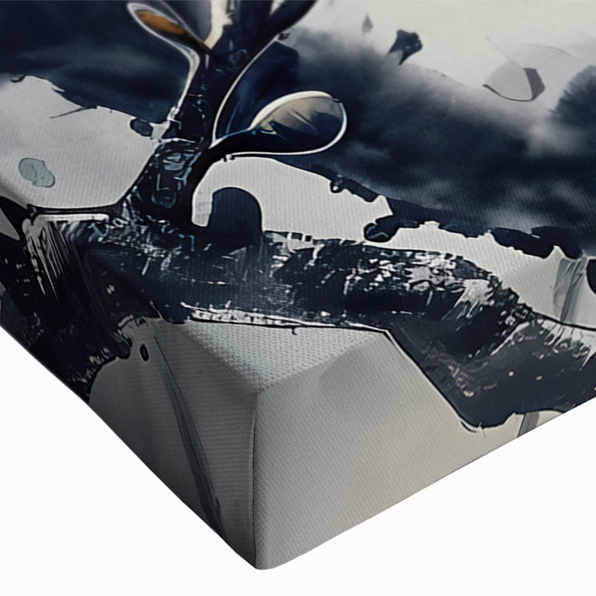 Close-up of a botanical magnolia design on stretched canvas wall art, showcasing intricate floral details in soft pinks and greens, perfect for home decor.