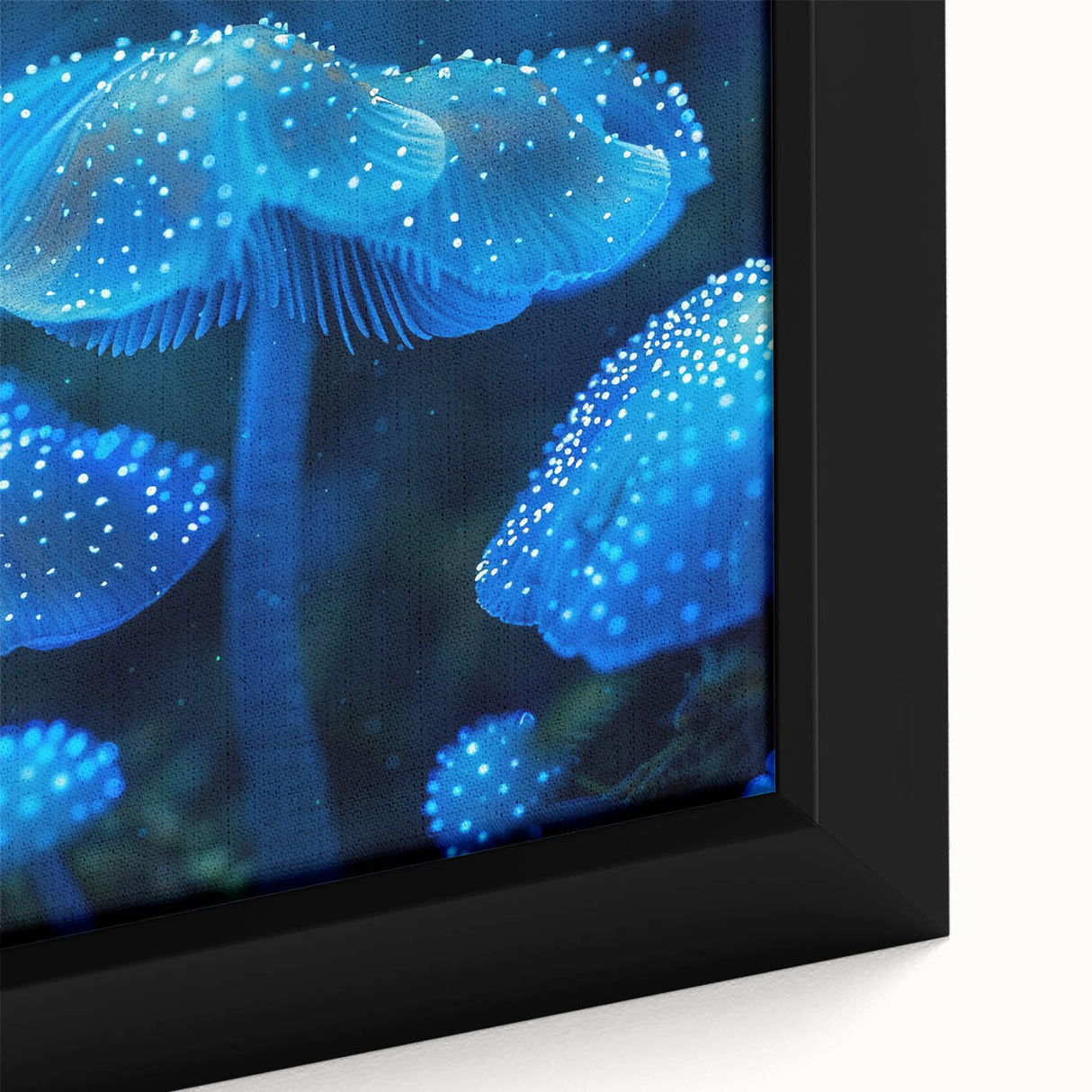 Close-up of a framed botanical wall art piece showcasing vibrant marine plants, featuring intricate details in green and blue hues, perfect for home decor.