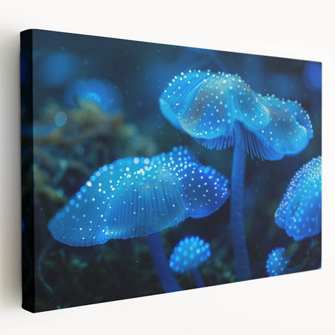 Stretched canvas wall art showcasing a vibrant botanical marine plants design, featuring intricate details and rich colors, perfect for coastal-themed decor.