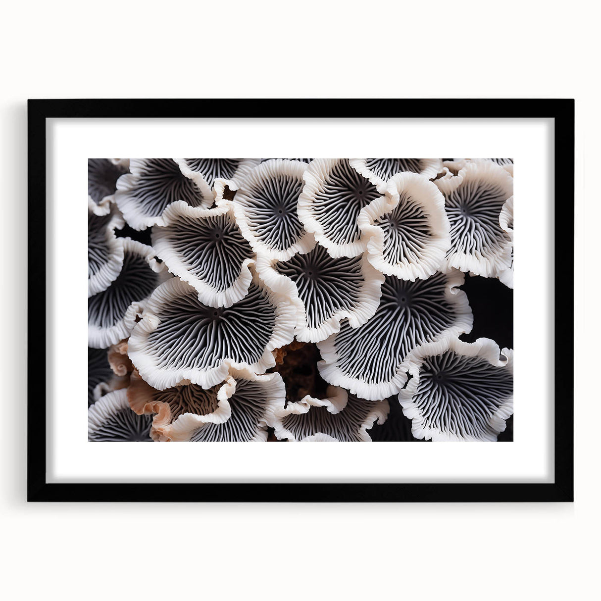Botanical wall art print showcasing a vibrant marine plants design in a sleek black frame with a mat, ideal for enhancing home decor with a natural aesthetic.