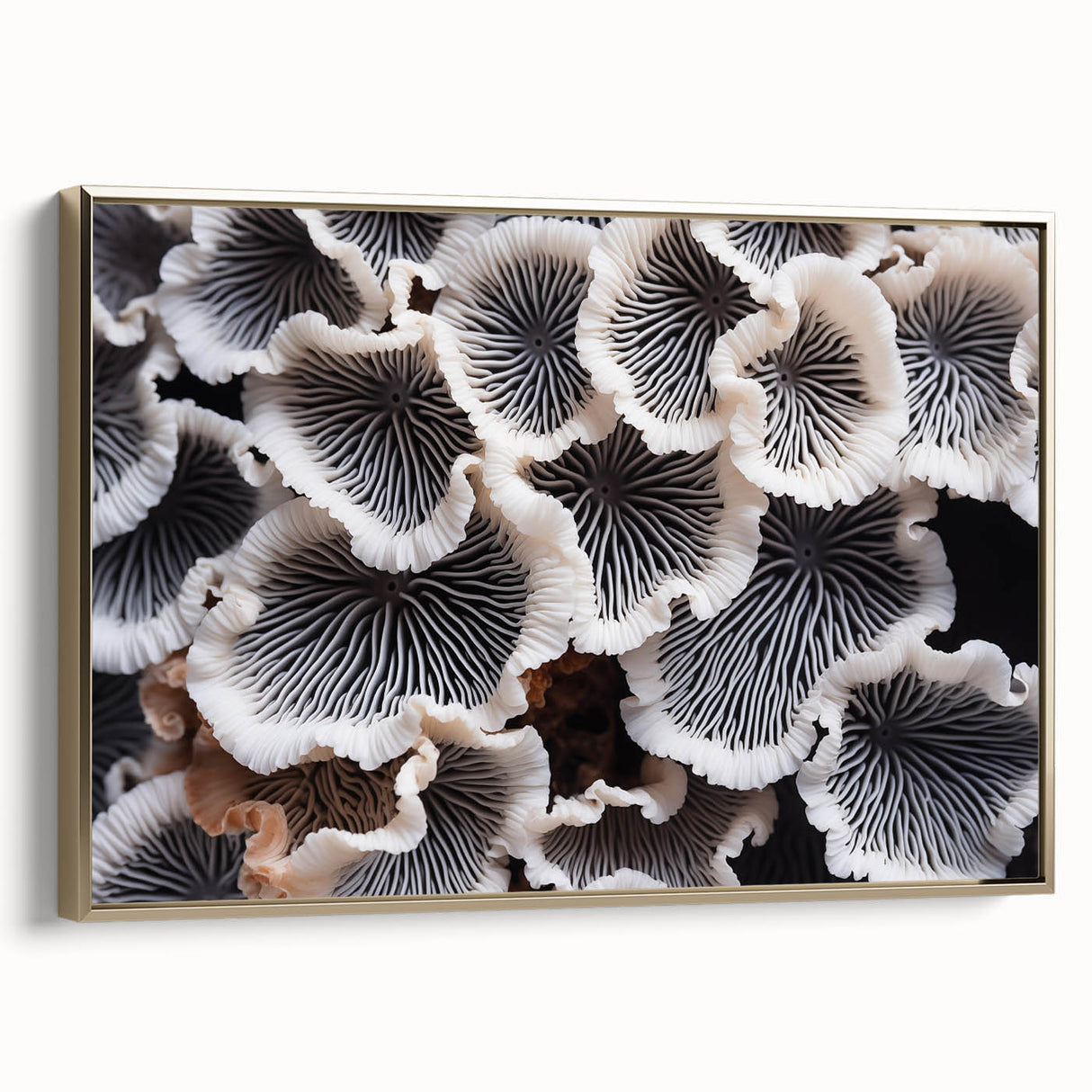 Framed wall art showcasing a botanical marine plants design with vibrant colors and gold accents, ideal for enhancing home decor with a touch of nature.