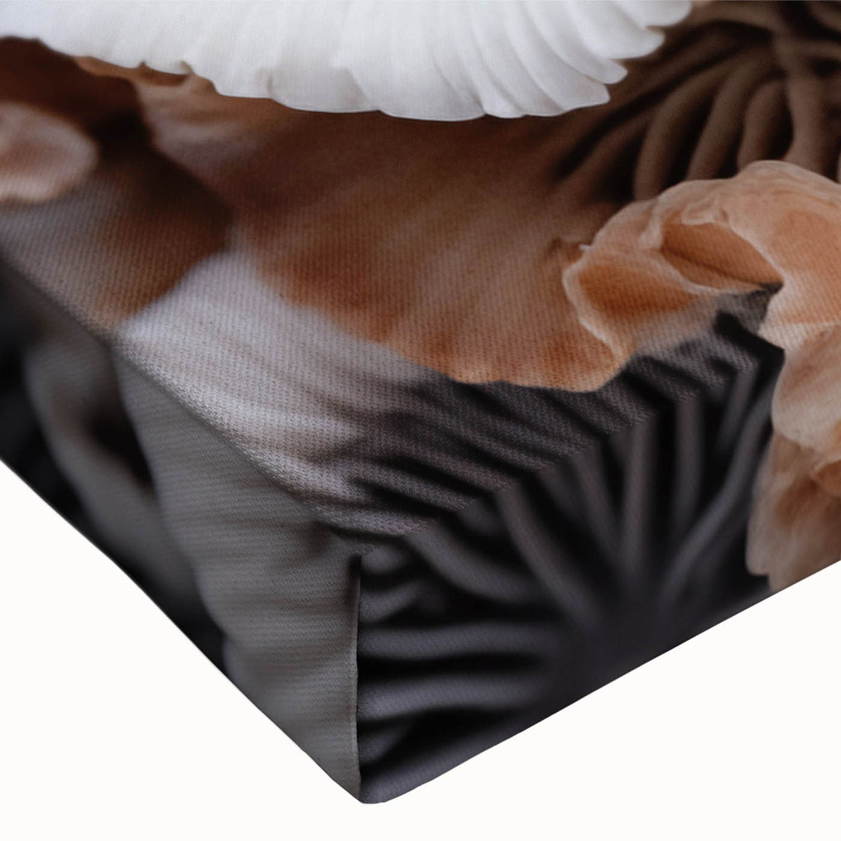 Close-up of a vibrant botanical marine plants design on stretched canvas, showcasing intricate details and colors, ideal for home decor and art enthusiasts.