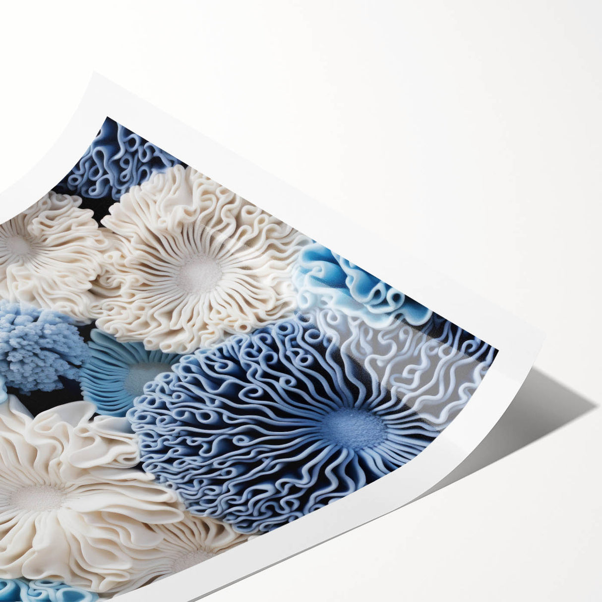 Botanical wall art print showcasing vibrant marine plants in an intricate design, rolled and ready for framing. Perfect for nature-inspired decor enthusiasts.