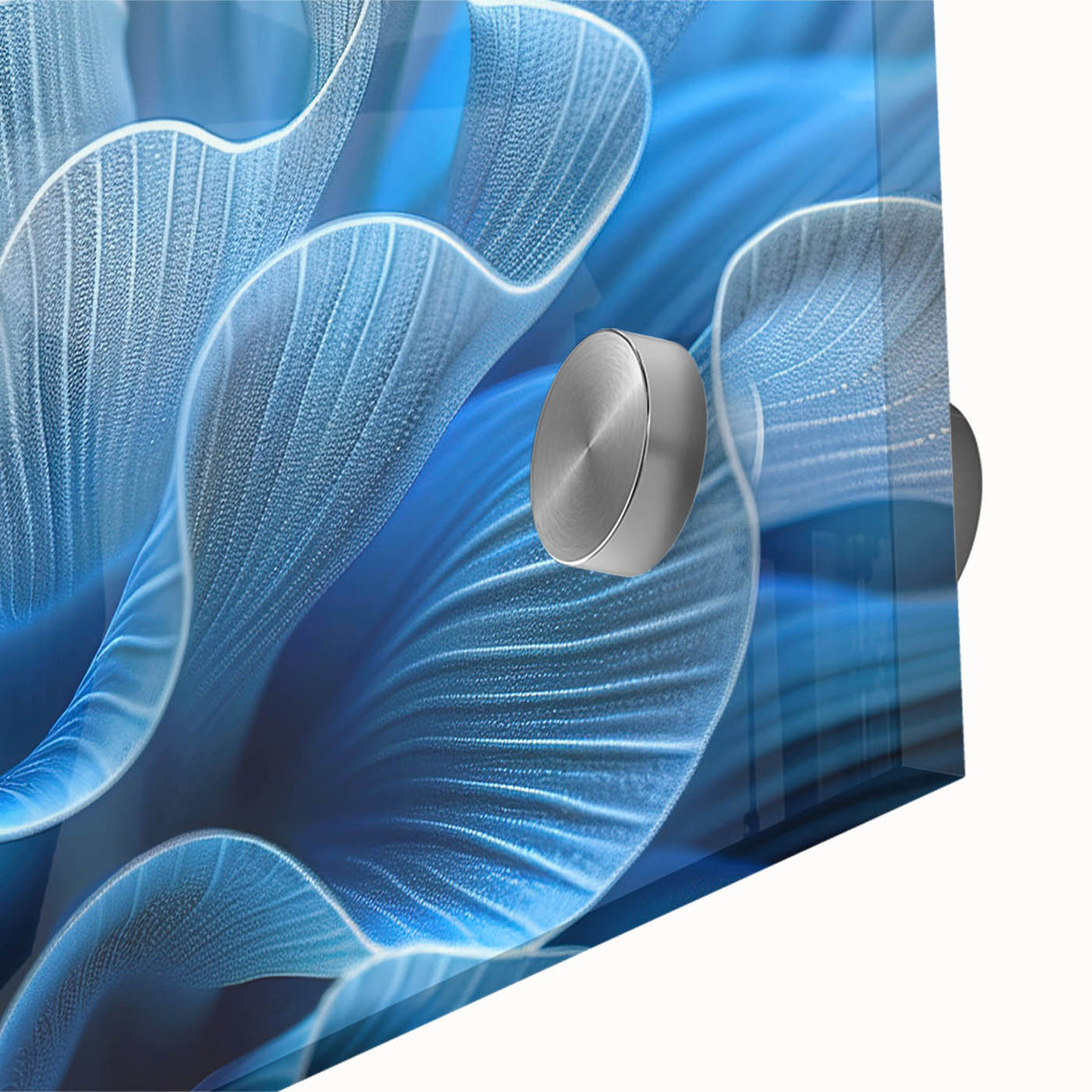 Close-up of a vibrant botanical wall art piece showcasing marine plants in intricate detail, displayed on acrylic glass, perfect for enhancing home decor with nature-inspired aesthetics.