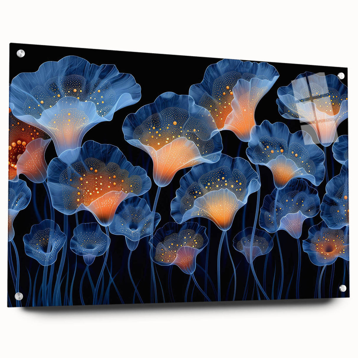 Botanical wall art showcasing vibrant marine plants in a delicate design, displayed in an acrylic frame with pins. Perfect for enhancing any coastal-themed decor.