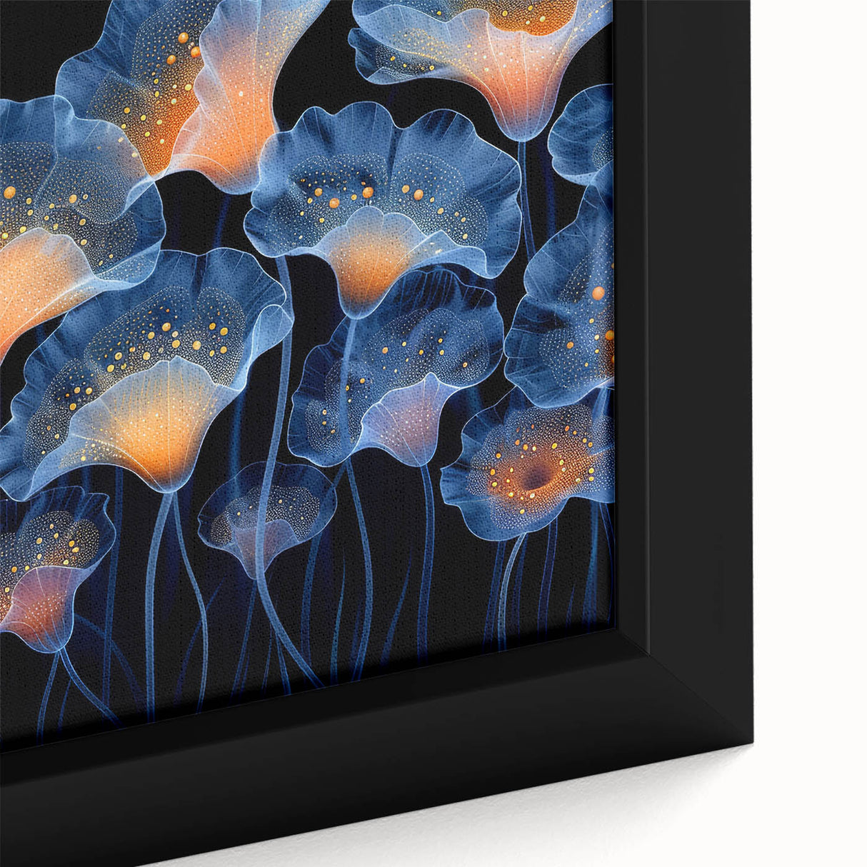 Framed close-up of vibrant botanical wall art featuring marine plants in intricate detail, perfect for enhancing home decor with a touch of nature.