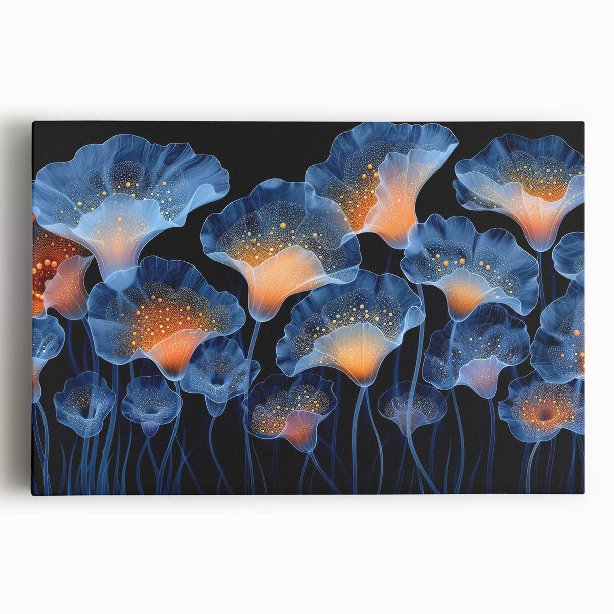 Botanical wall art featuring a vibrant marine plants design on stretched canvas. The artwork showcases colorful underwater flora, ideal for enhancing coastal decor.
