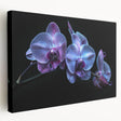 Elegant botanical orchid wall art on stretched canvas, showcasing vibrant colors and intricate floral details, ideal for enhancing modern home decor.