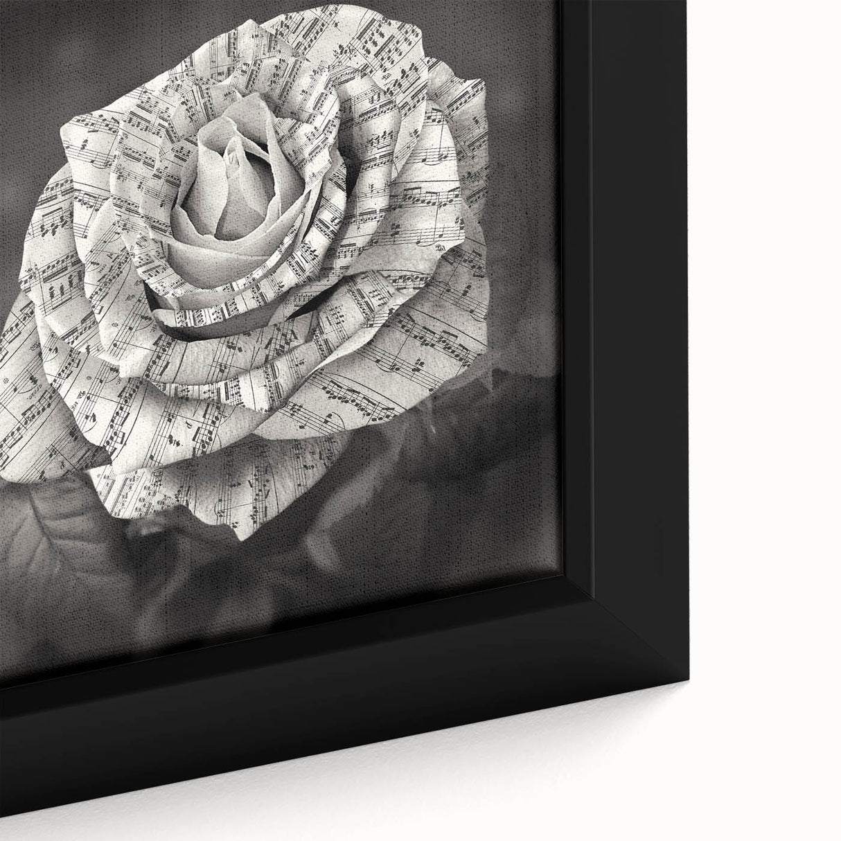 Close-up of a framed botanical rose wall art design showcasing intricate details and vibrant colors, perfect for enhancing home decor and adding elegance to any space.