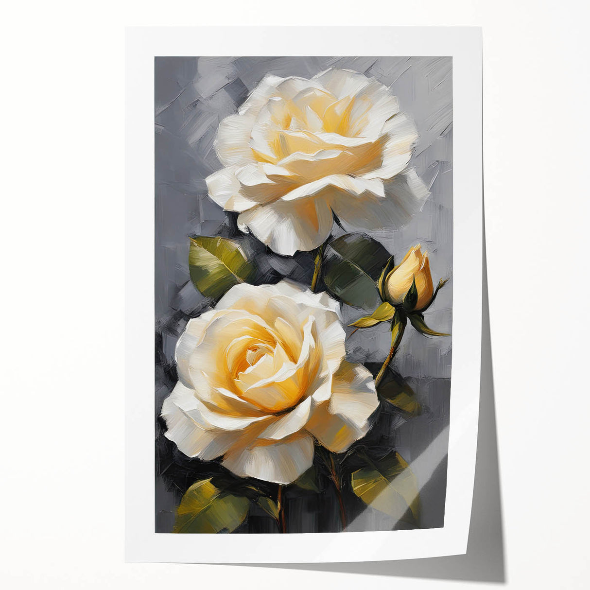 Botanical wall art featuring a delicate rose design, printed on high-quality paper, showcasing soft pink and green hues, perfect for home decor or gifting.