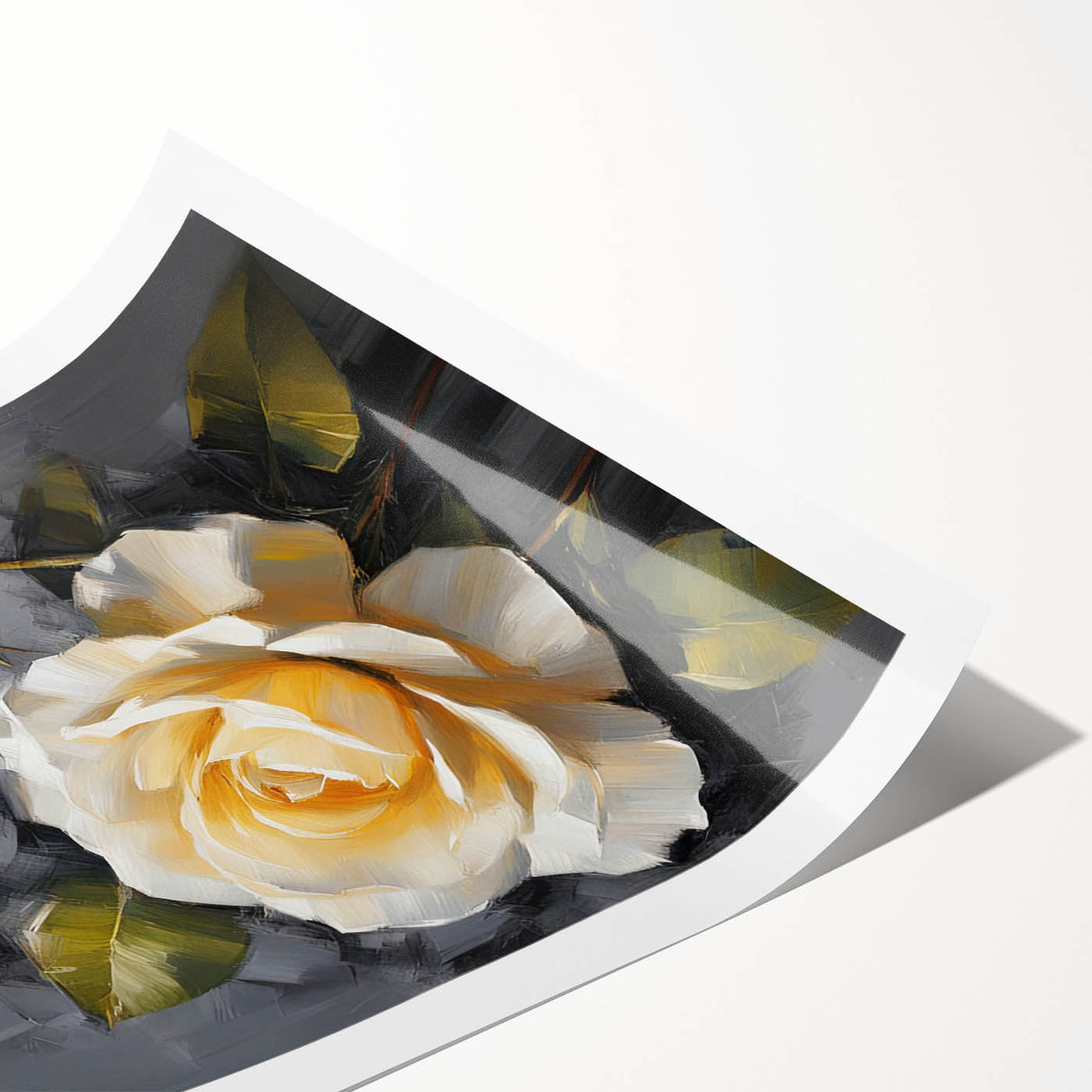 Stunning botanical wall art print featuring a detailed rose design in vibrant colors, rolled and ready for display in a protective tube. Perfect for floral decor.