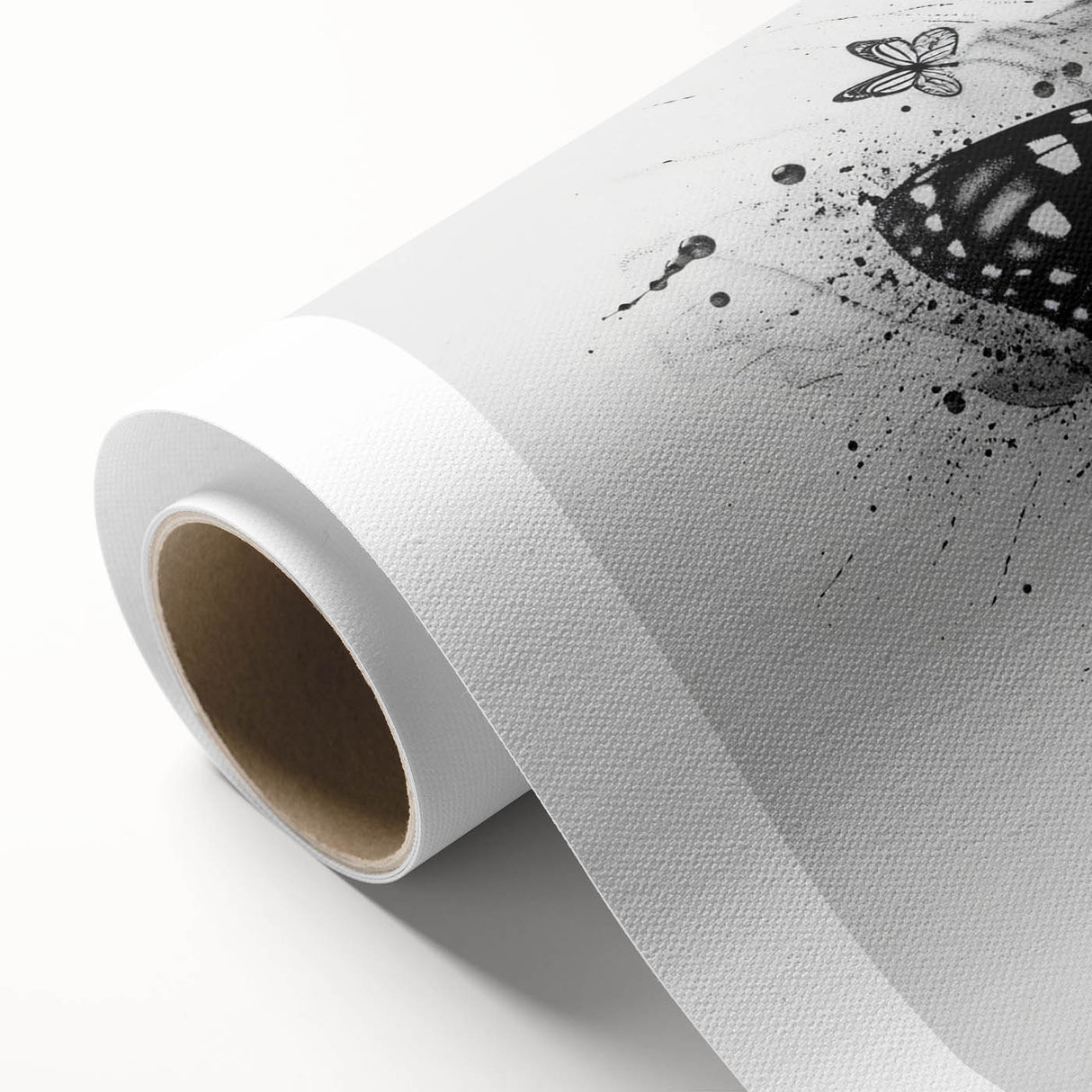 Colorful rolled canvas wall art showcasing intricate butterfly and insect designs, perfect for home decor. Ideal for nature lovers and art enthusiasts, delivered in a protective tube.