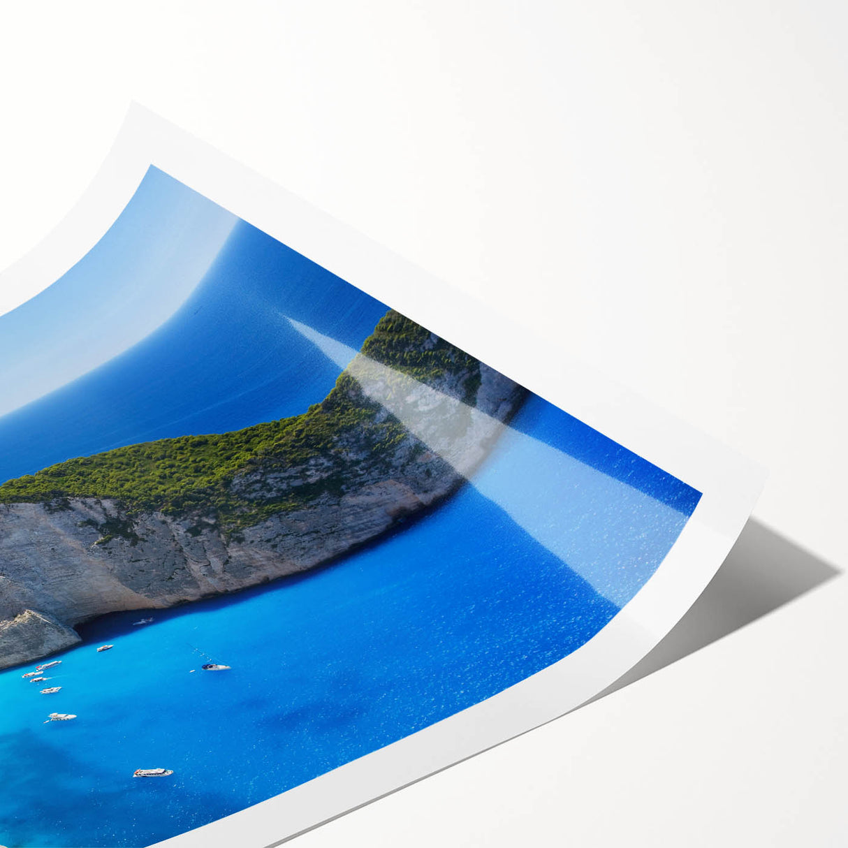 Vibrant rolled print of a serene beach landscape featuring soft waves and a sunset sky, ideal for coastal-themed decor. Perfect for enhancing any living space.