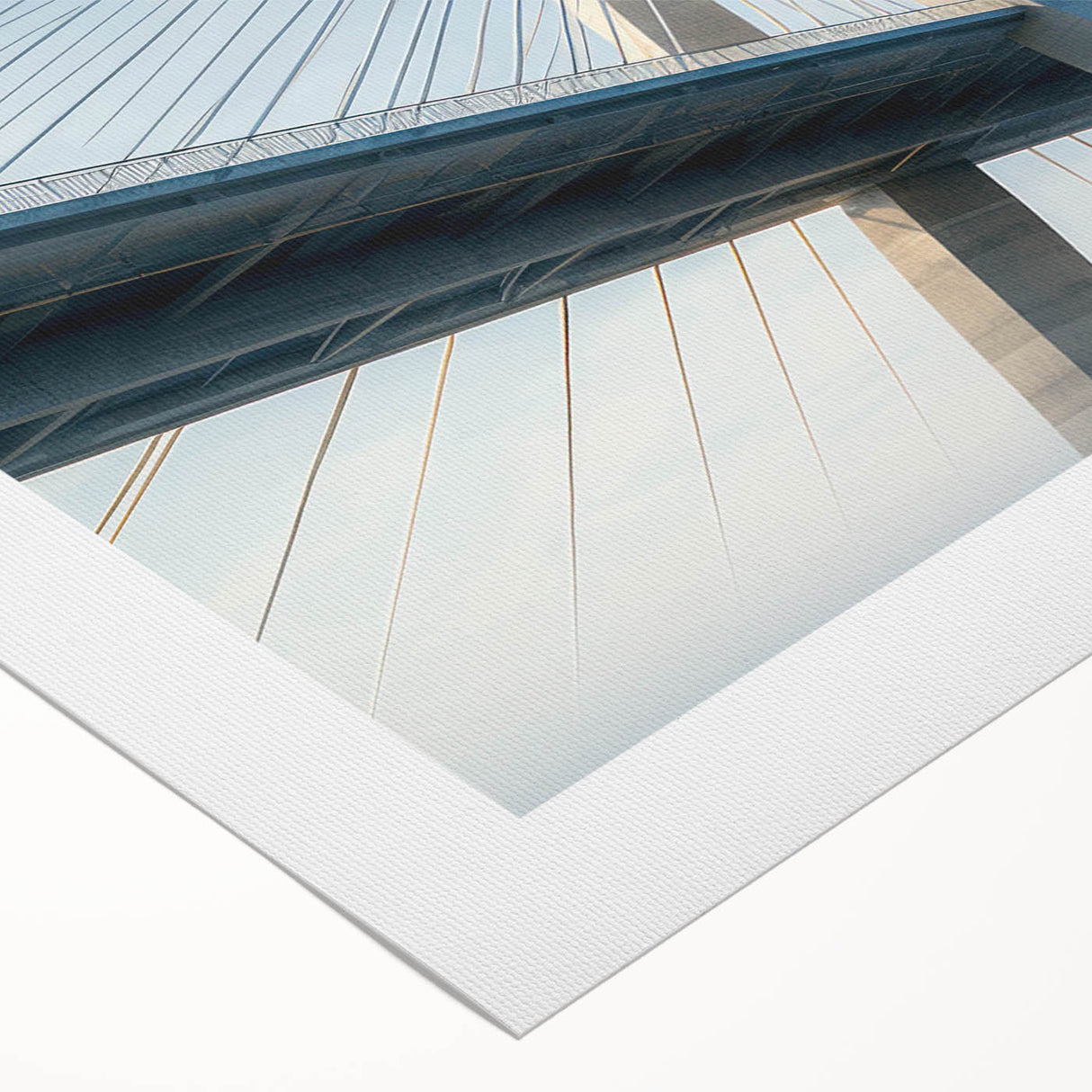 Rolled canvas wall art showcasing a vibrant landscape bridge design with rich colors and intricate details, perfect for modern home decor.