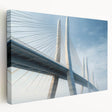 Stretched canvas wall art featuring a vibrant landscape with a bridge, showcasing rich colors and intricate details, perfect for home decor enhancement.