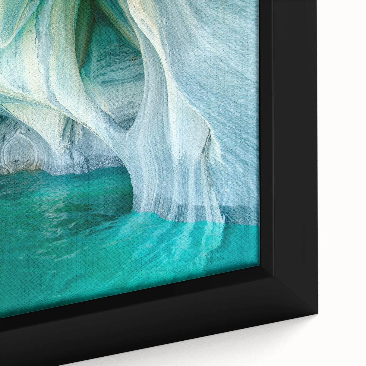 Framed canvas artwork showcasing a stunning close-up of a vibrant landscape design featuring intricate cave formations, perfect for modern home decor and art enthusiasts.