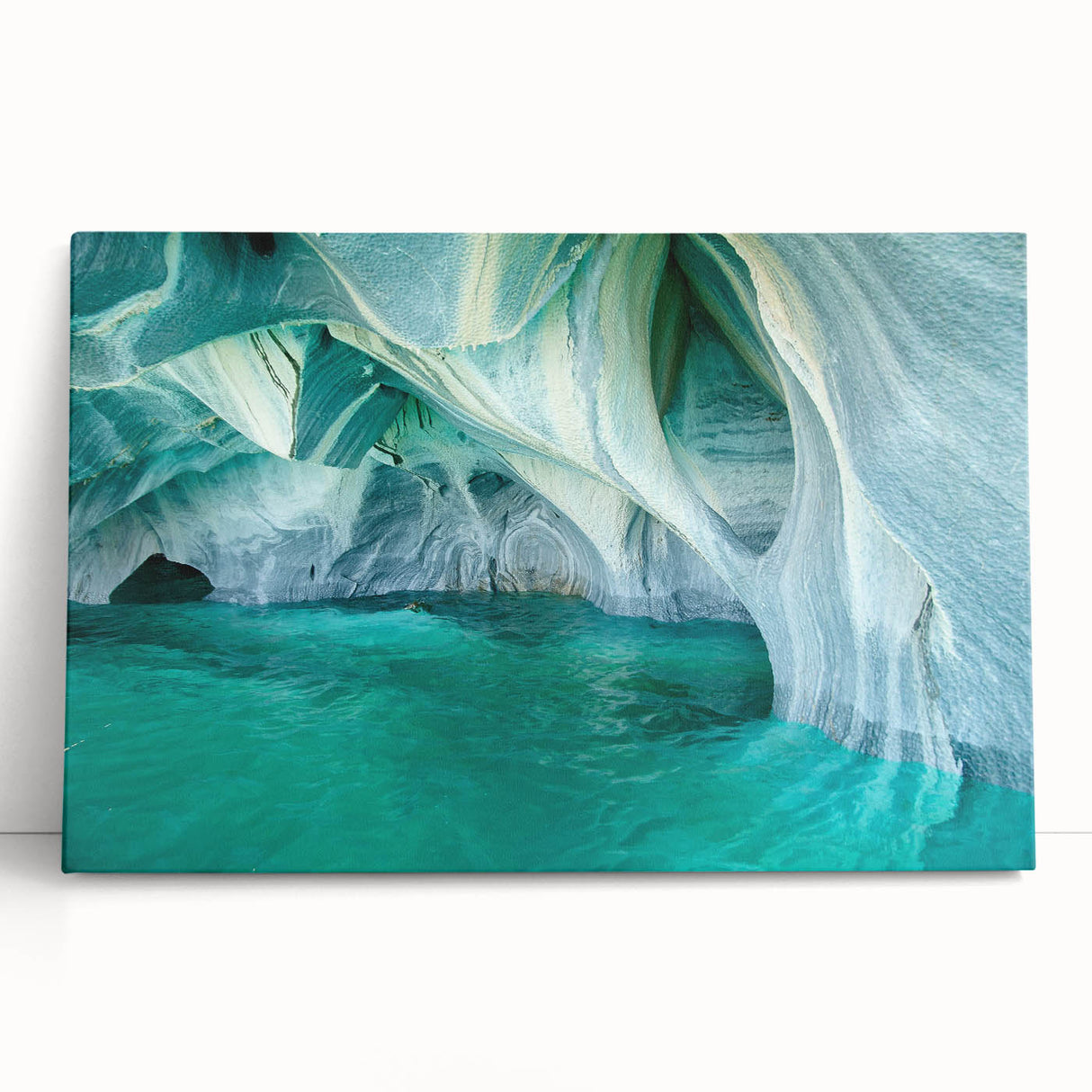 Stretched canvas wall art showcasing a vibrant landscape of caves, featuring rich colors and intricate details, perfect for modern home decor.