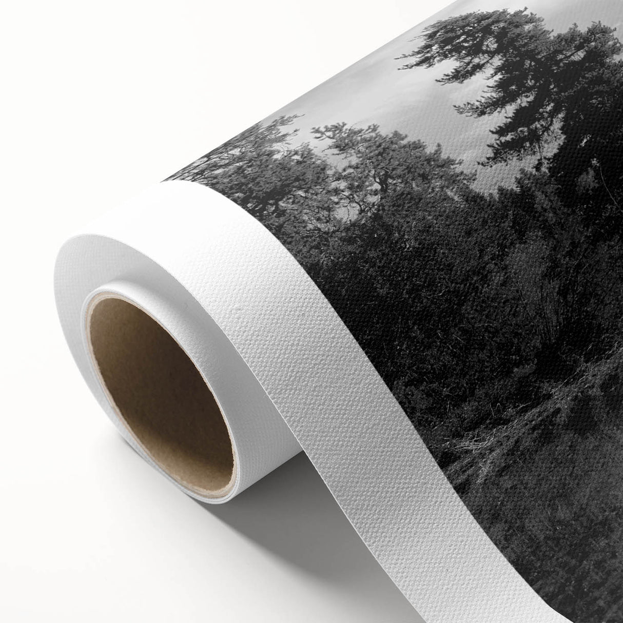 Rolled canvas featuring a serene countryside landscape design, showcasing lush green fields and a tranquil sky, perfect for home decor and wall art collection.