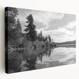 Stretched canvas wall art showcasing a serene countryside landscape design with vibrant green fields and a clear blue sky, ideal for home decor.