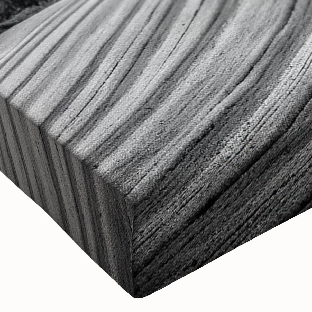 Vibrant close-up of a stretched canvas artwork showcasing a serene countryside landscape, featuring rolling hills, lush greenery, and a tranquil sky, perfect for home decor.