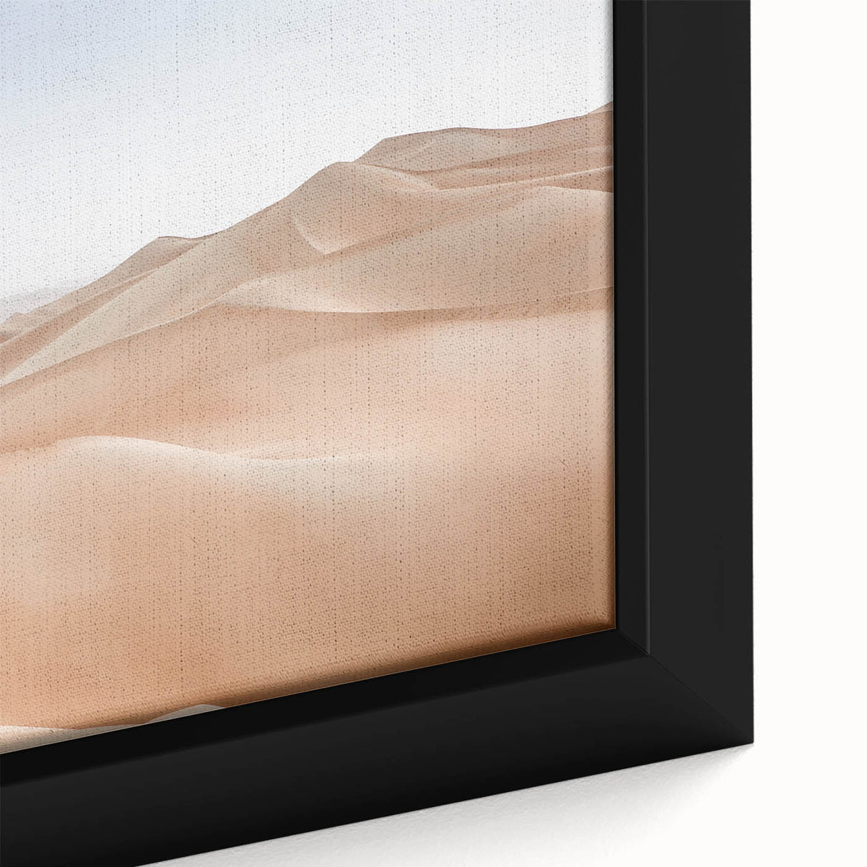 Framed canvas wall art featuring a stunning desert landscape design with warm earthy tones, showcasing intricate details and textures in a modern aesthetic.