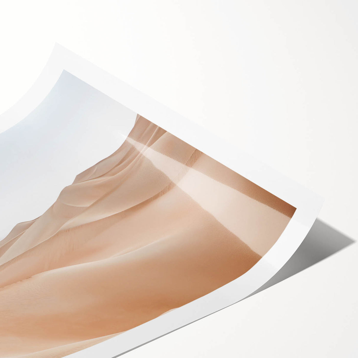 Desert landscape wall art print showcasing vibrant hues of orange and yellow, depicting a serene sunset scene with silhouetted cacti, perfect for home decor.