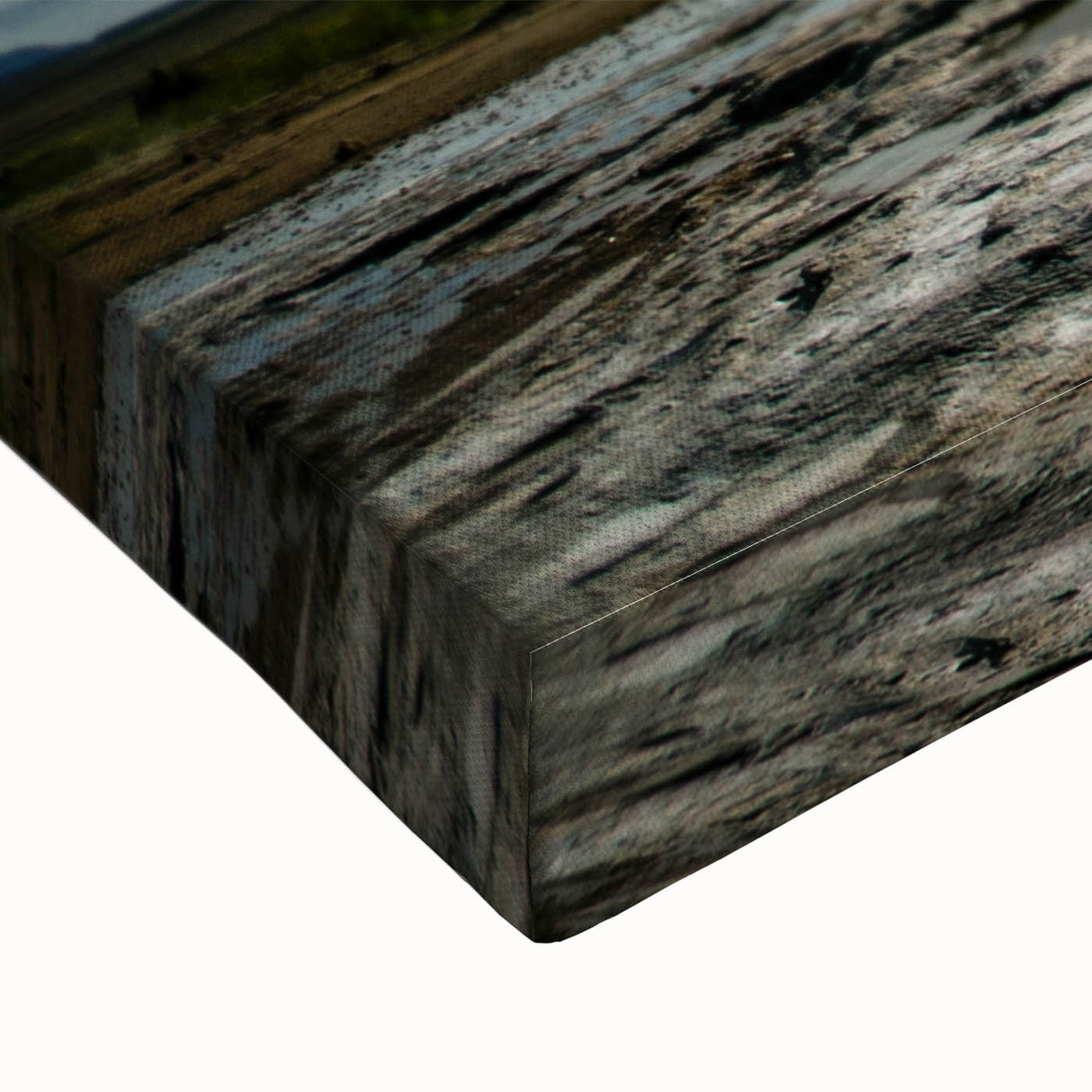 Close-up of a stretched canvas featuring a vibrant geyser landscape design, showcasing intricate details and bold colors, perfect for enhancing modern home decor.