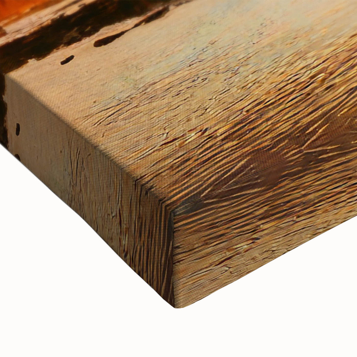 Close-up of a vibrant geyser landscape wall art design on stretched canvas, showcasing intricate details and vivid colors, ideal for home decor.