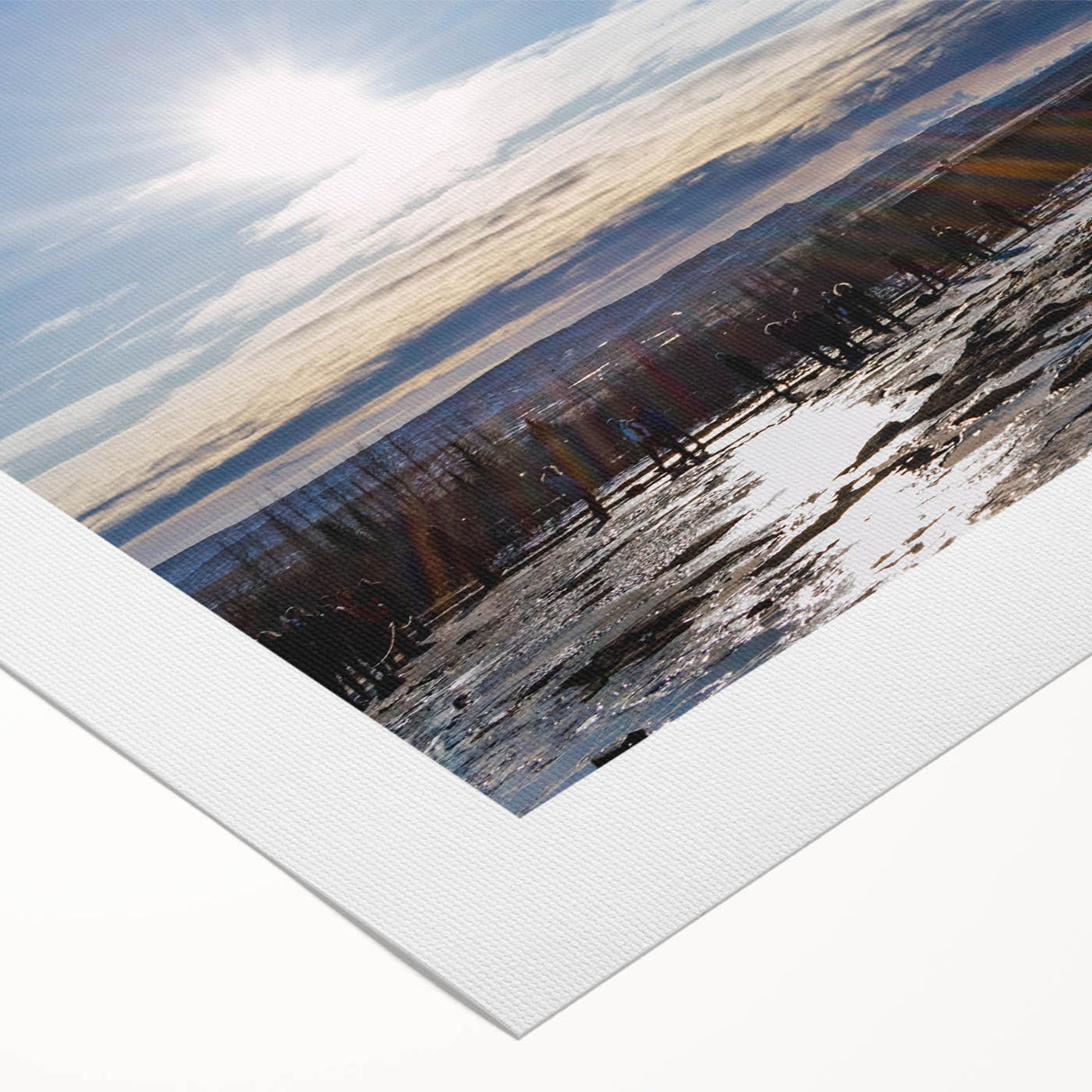 Vibrant rolled canvas showcasing a geyser design in a stunning landscape, perfect for home decor, packaged securely in a durable cardboard tube.