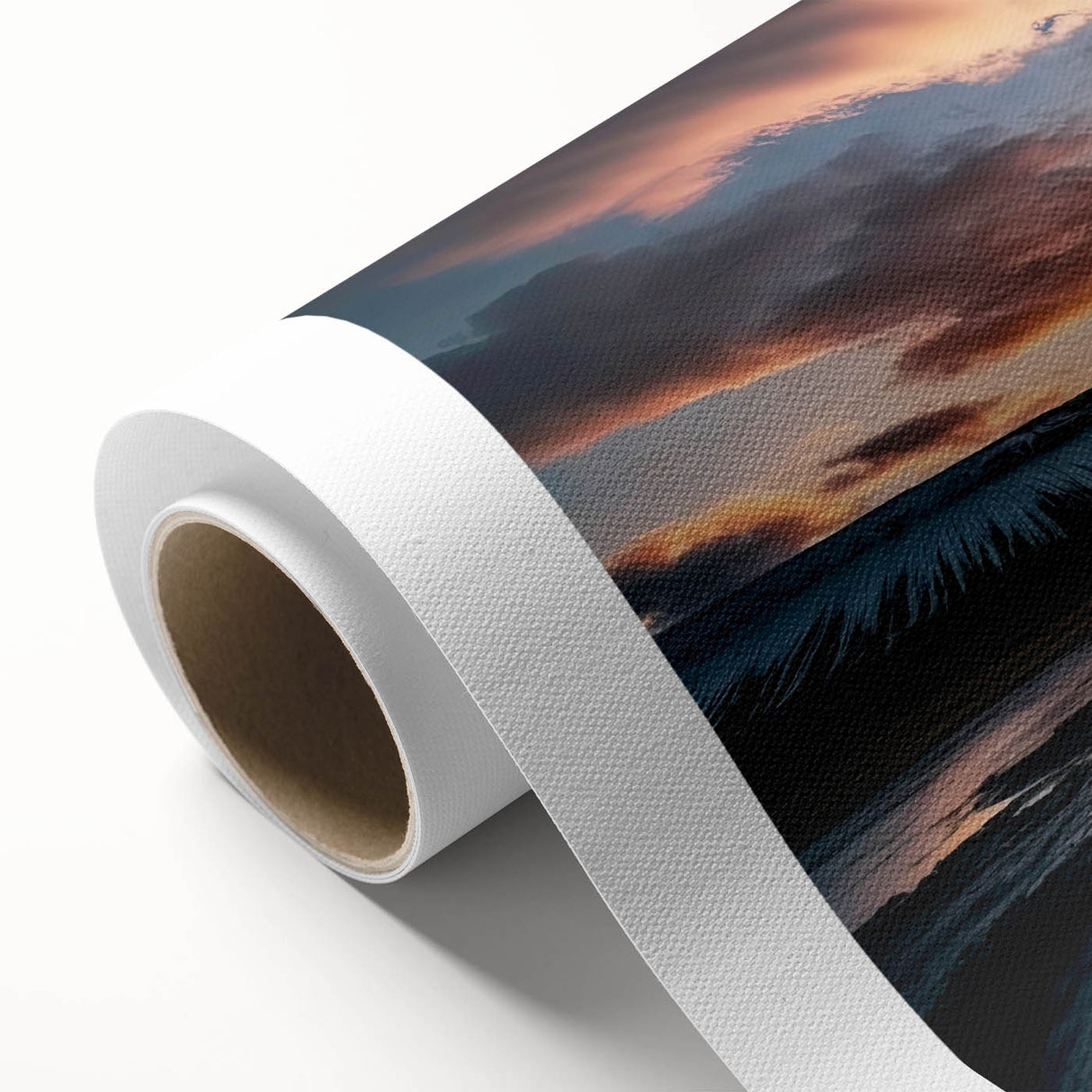 Vibrant rolled canvas wall art showcasing a stunning geyser landscape design in rich colors, ideal for enhancing home decor and artistic ambiance.