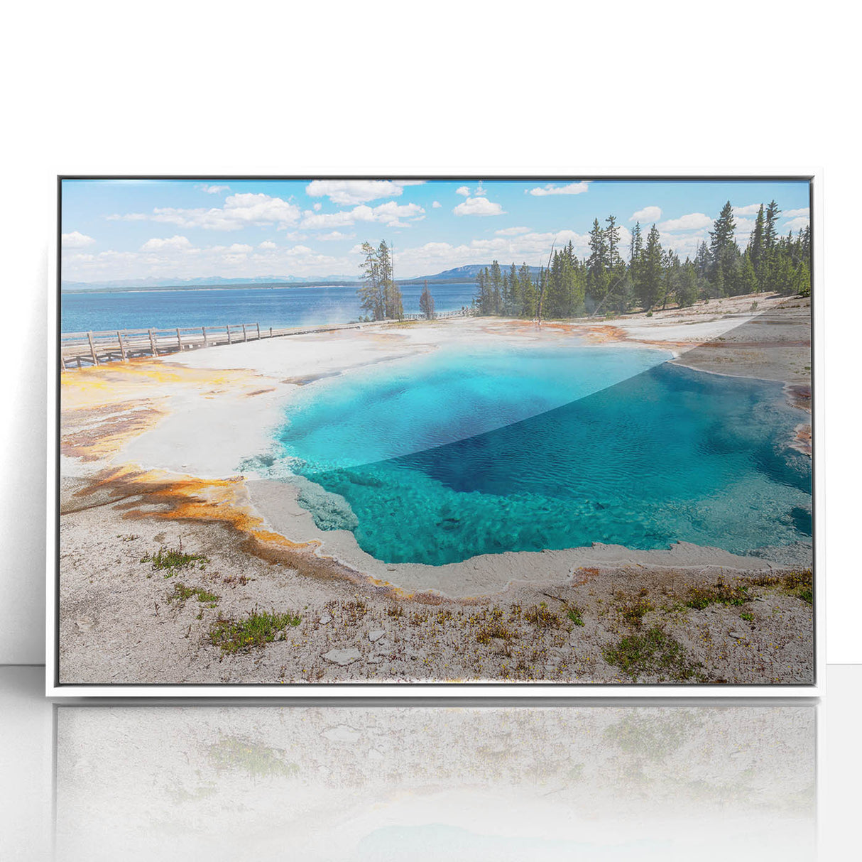 Framed acrylic wall art from the Geyser Design 8 collection, showcasing a vibrant landscape with rich colors and intricate details, ideal for modern home décor.