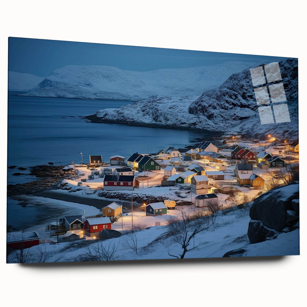 Acrylic glass wall art featuring a vibrant harbor landscape design, showcasing vivid colors and intricate details, ideal for modern home décor.