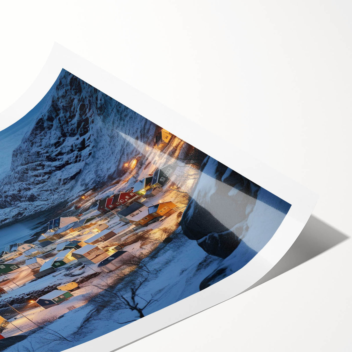 Vibrant rolled print of a serene harbor landscape, showcasing boats and gentle waves, perfect for home or office decor, packaged securely for delivery.