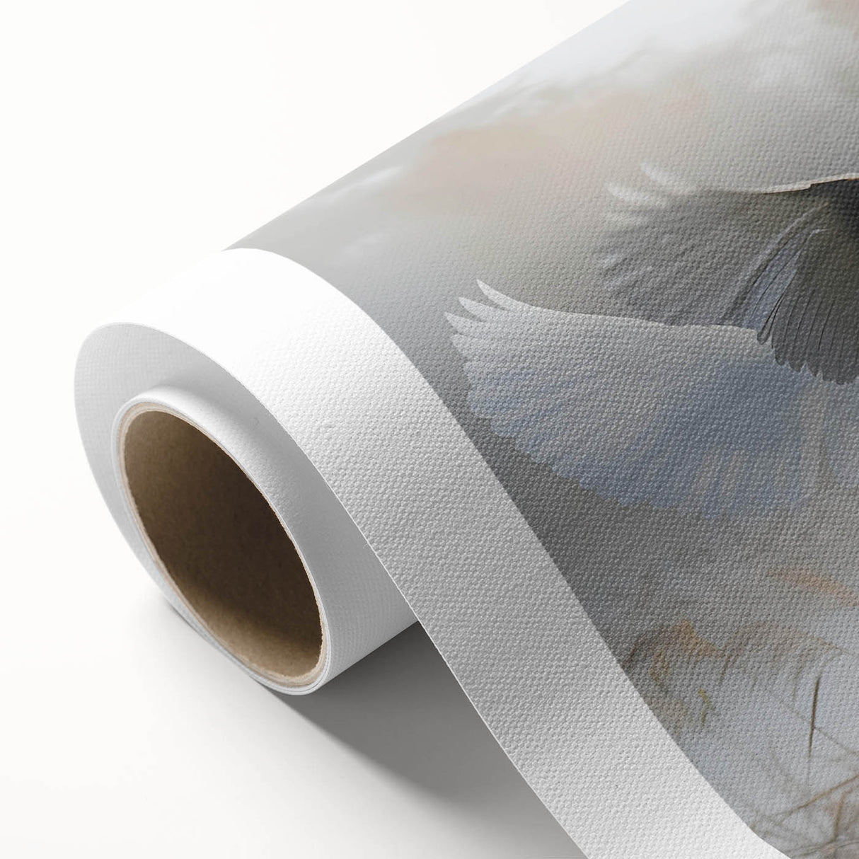 Vibrant rolled canvas wall art showcasing a serene marsh landscape with lush greenery and soft blue skies, perfect for nature-themed home decor.