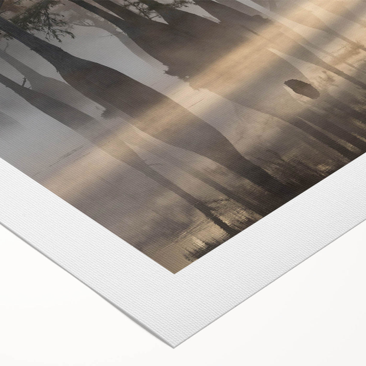 Vibrant rolled canvas wall art depicting a serene marsh landscape with lush greenery and reflections in the water, ideal for nature-themed decor.