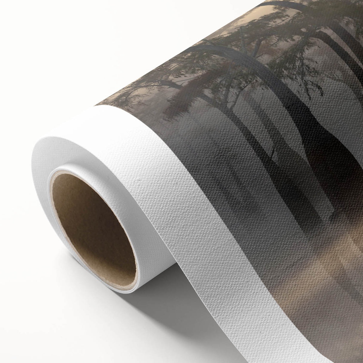 Vibrant rolled canvas art showcasing a serene marsh landscape with lush greenery and reflective water, perfect for enhancing home decor and creating a calming atmosphere.