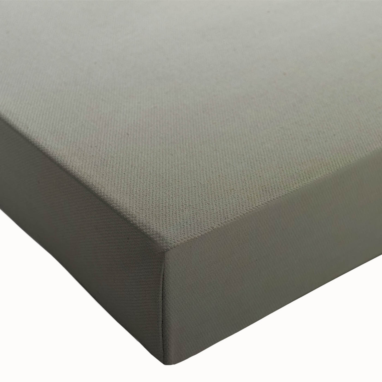 Close-up of a stretched canvas featuring a misty landscape design, showcasing soft hues of blue and gray, ideal for modern home decor and wall art collections.