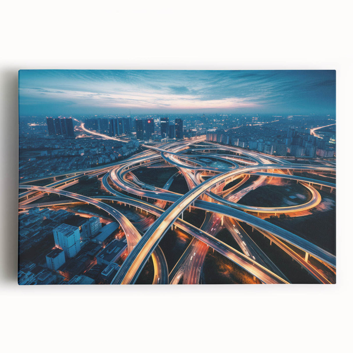 Stretched canvas wall art showcasing a vibrant landscape road design in warm earthy tones, perfect for enhancing modern home decor. Ideal for art enthusiasts seeking unique wall decor.