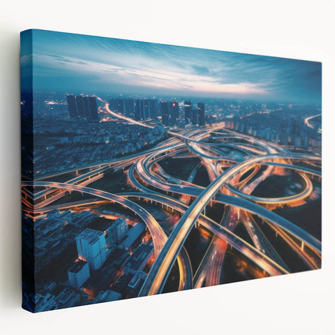 Stretched canvas artwork showcasing a serene landscape road design with vibrant colors and intricate details, perfect for enhancing home decor and artistic ambiance.