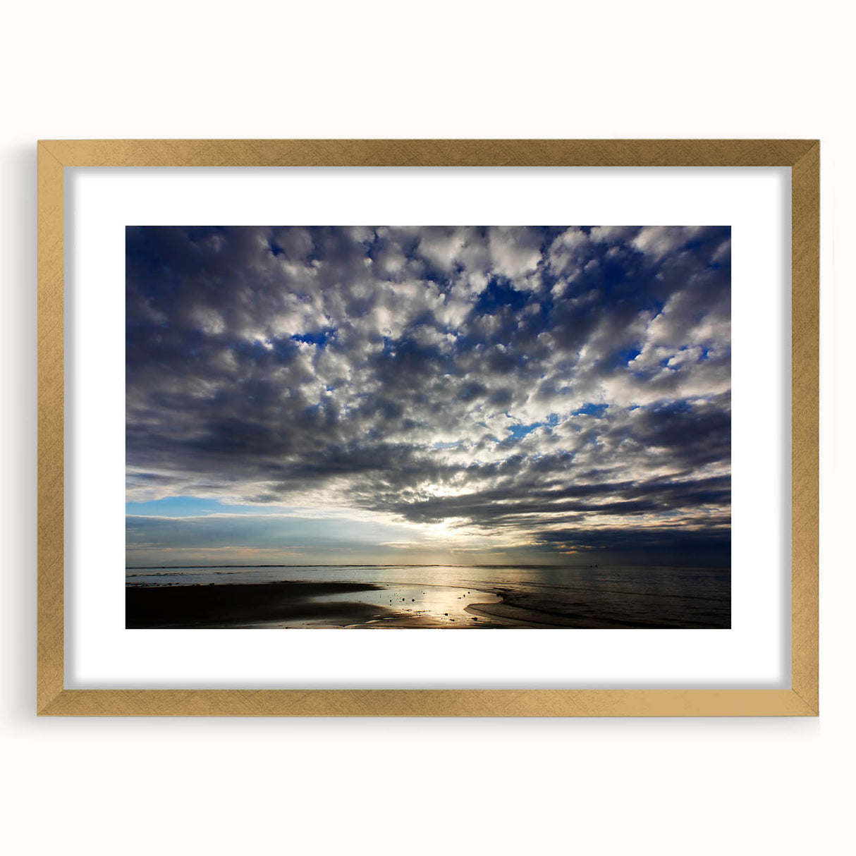Elegant framed wall art from the Landscapes & Skyscapes collection, showcasing a serene nature scene with soft colors and a gold mat, perfect for home decor.