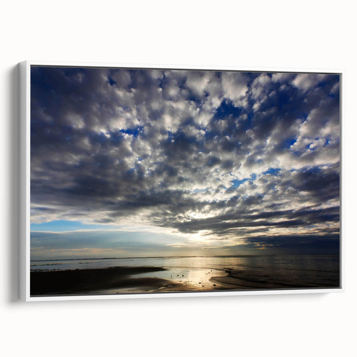 Framed canvas wall art from the Landscapes & Skyscapes collection, showcasing a serene nature scene with vibrant colors, displayed against a white background.