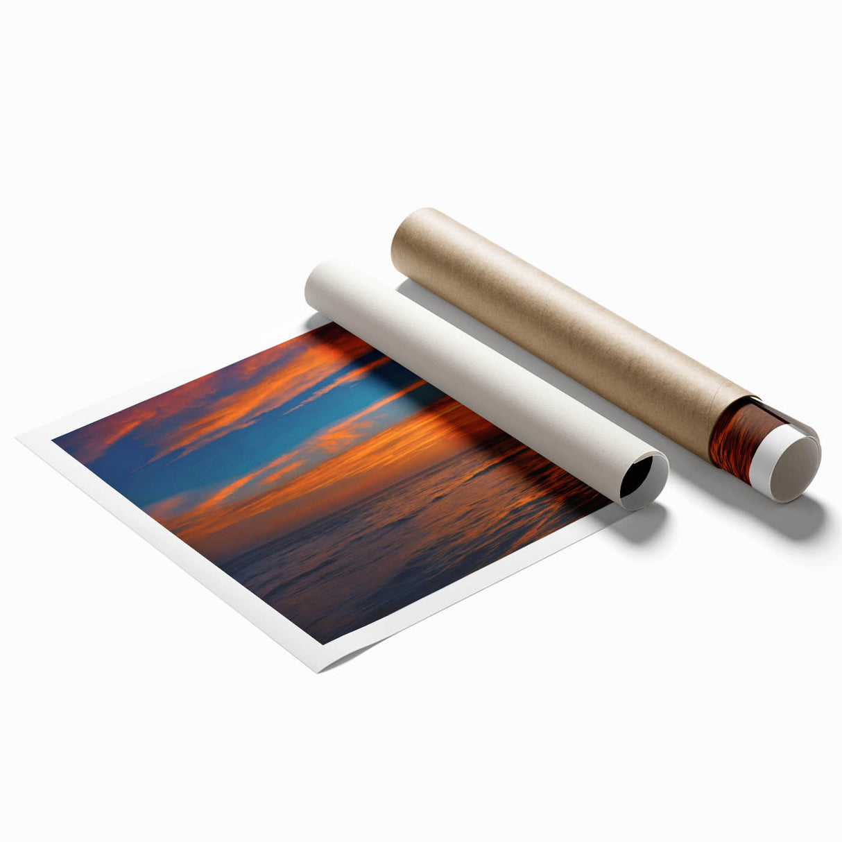 Rolled print showcasing a vibrant landscapes and skyscapes wall art design, featuring rich colors and intricate details, ideal for modern home decor.