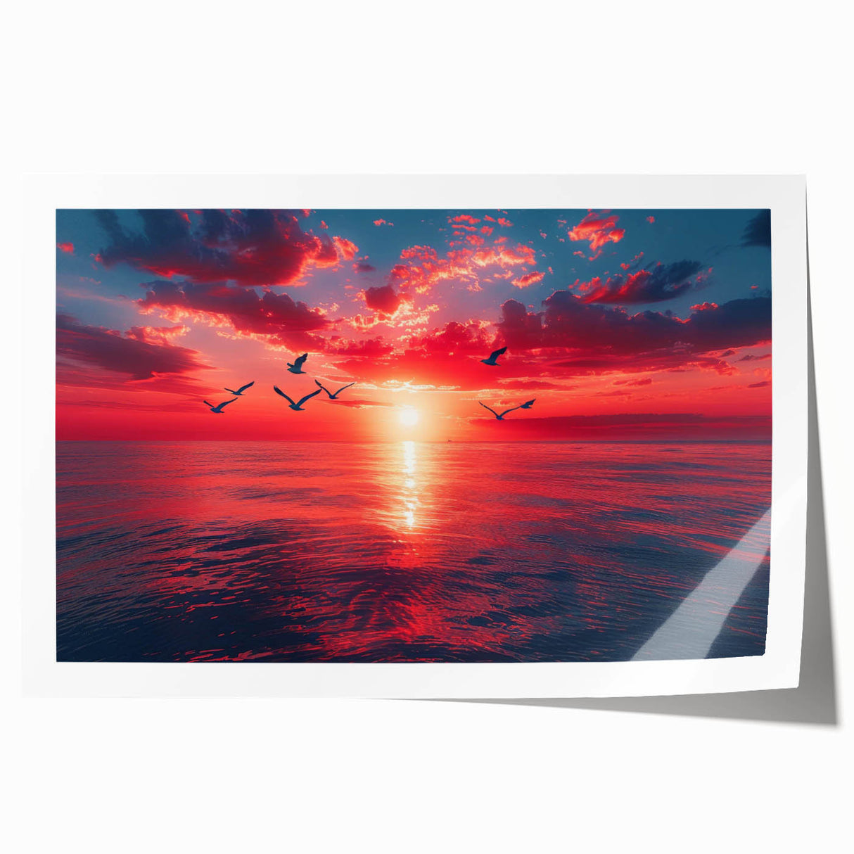 Vibrant rolled print of an abstract landscape, showcasing vivid colors and dynamic shapes, perfect for modern home decor and artistic interior design accents.