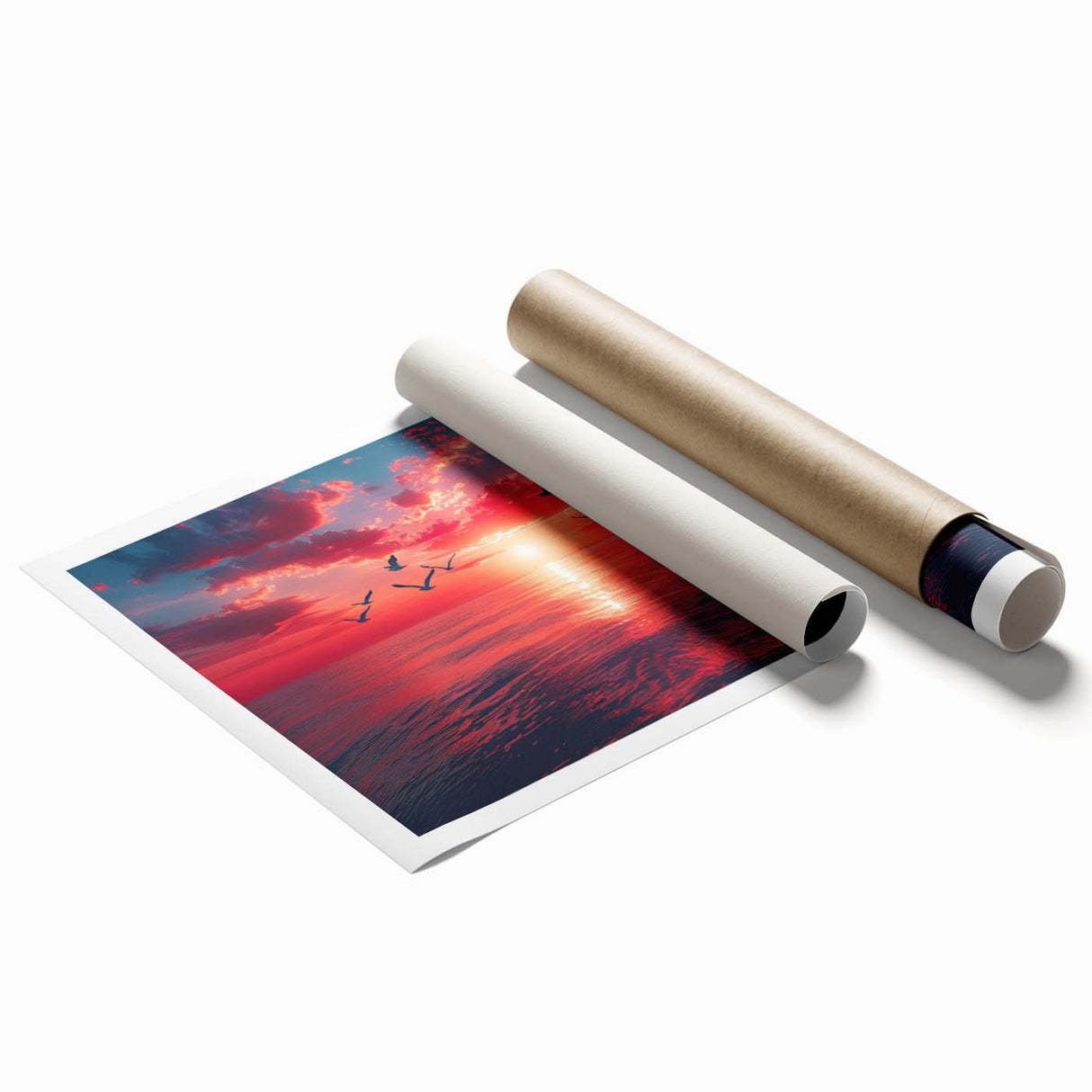Rolled print of a vibrant landscapes and skyscapes wall art collection, featuring rich colors and intricate designs, ideal for home decor. Perfect for art enthusiasts.