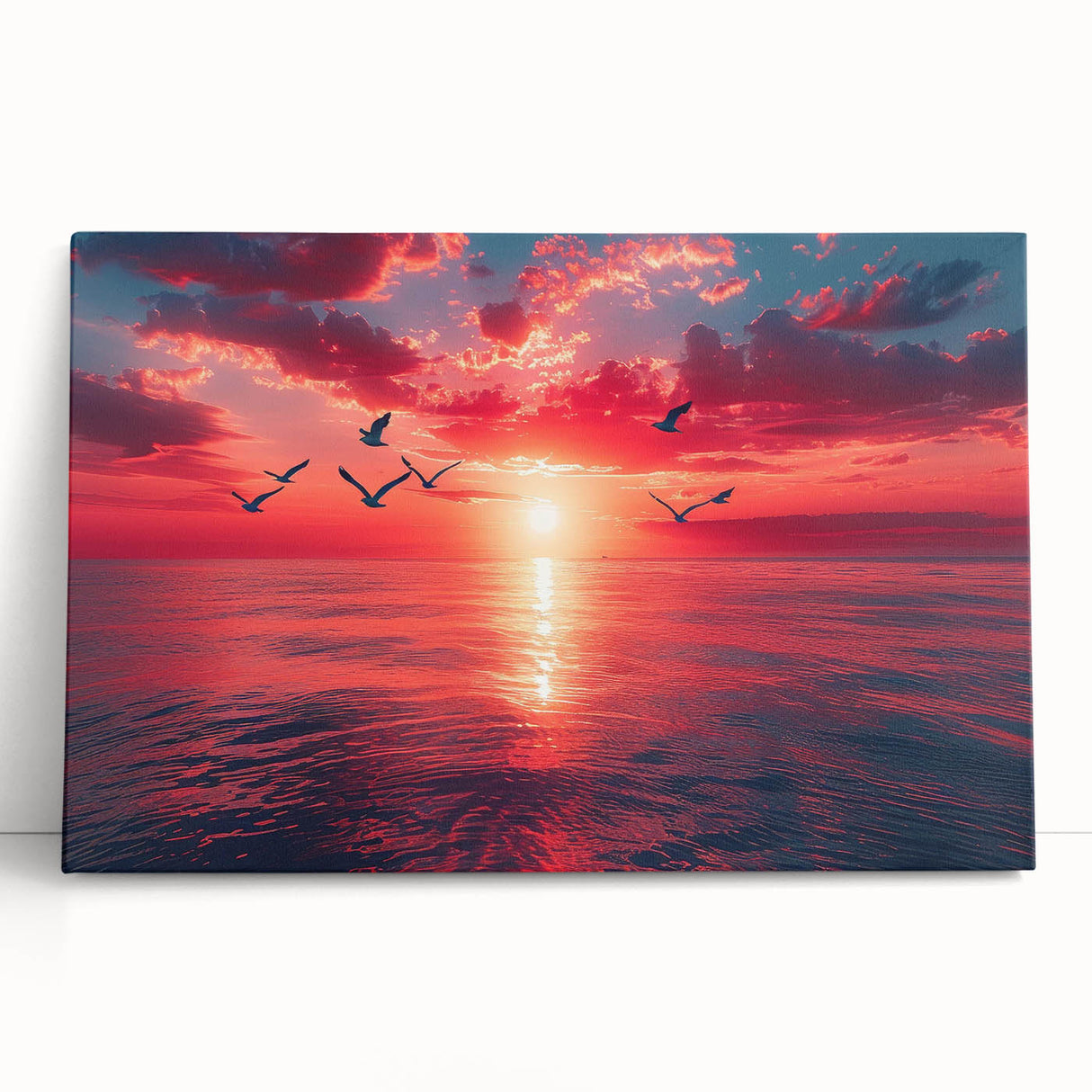 Stretched canvas artwork featuring a vibrant landscapes and skyscapes design, showcasing rich colors and textures, ideal for modern home decor and art enthusiasts.