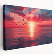 Stretched canvas wall art showcasing a vibrant landscape and skyscape design, featuring bold colors and intricate details, ideal for home decor enhancement.
