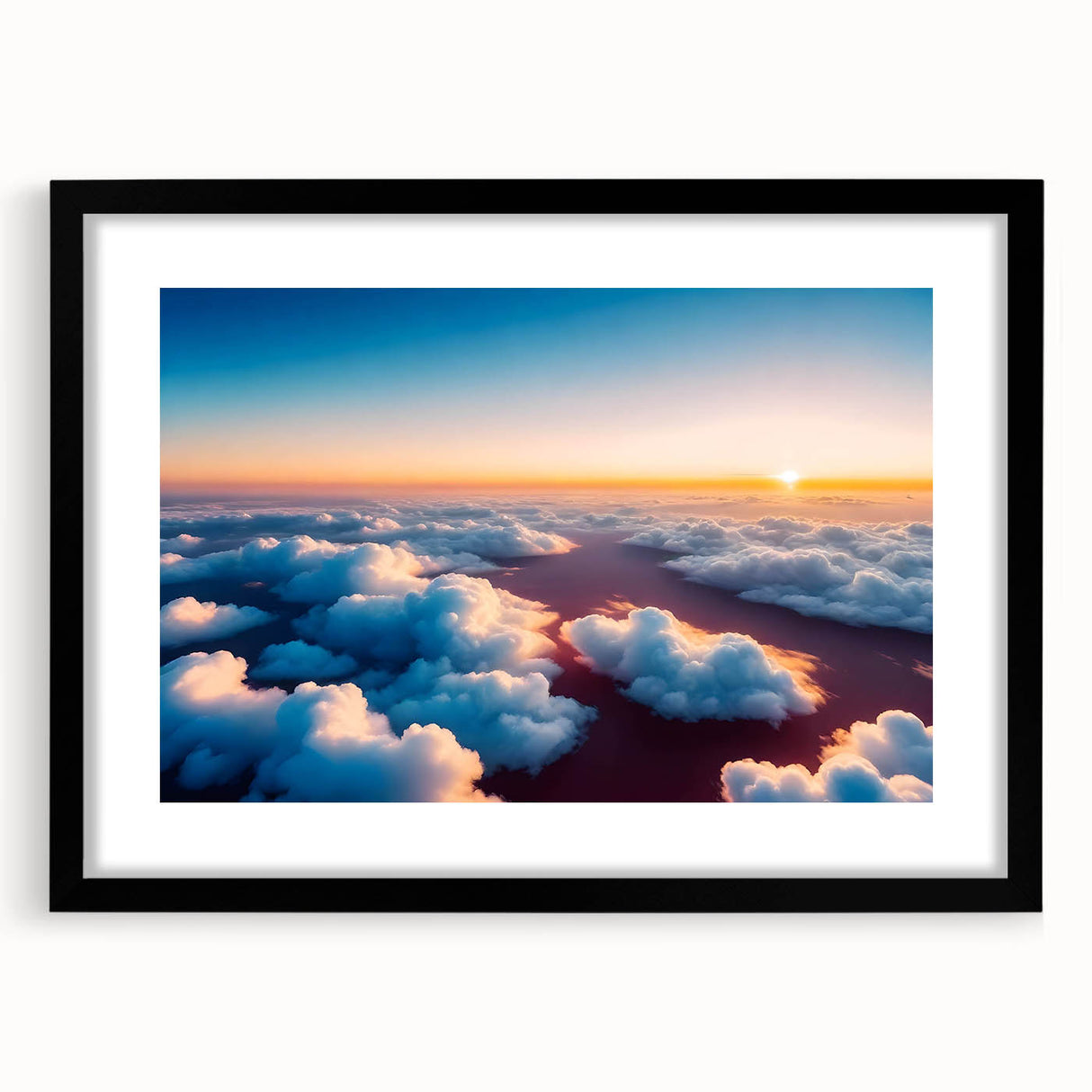 Framed wall art from the Landscapes & Skyscapes collection, showcasing a vibrant mountain scene with a black mat and frame, perfect for home decor.
