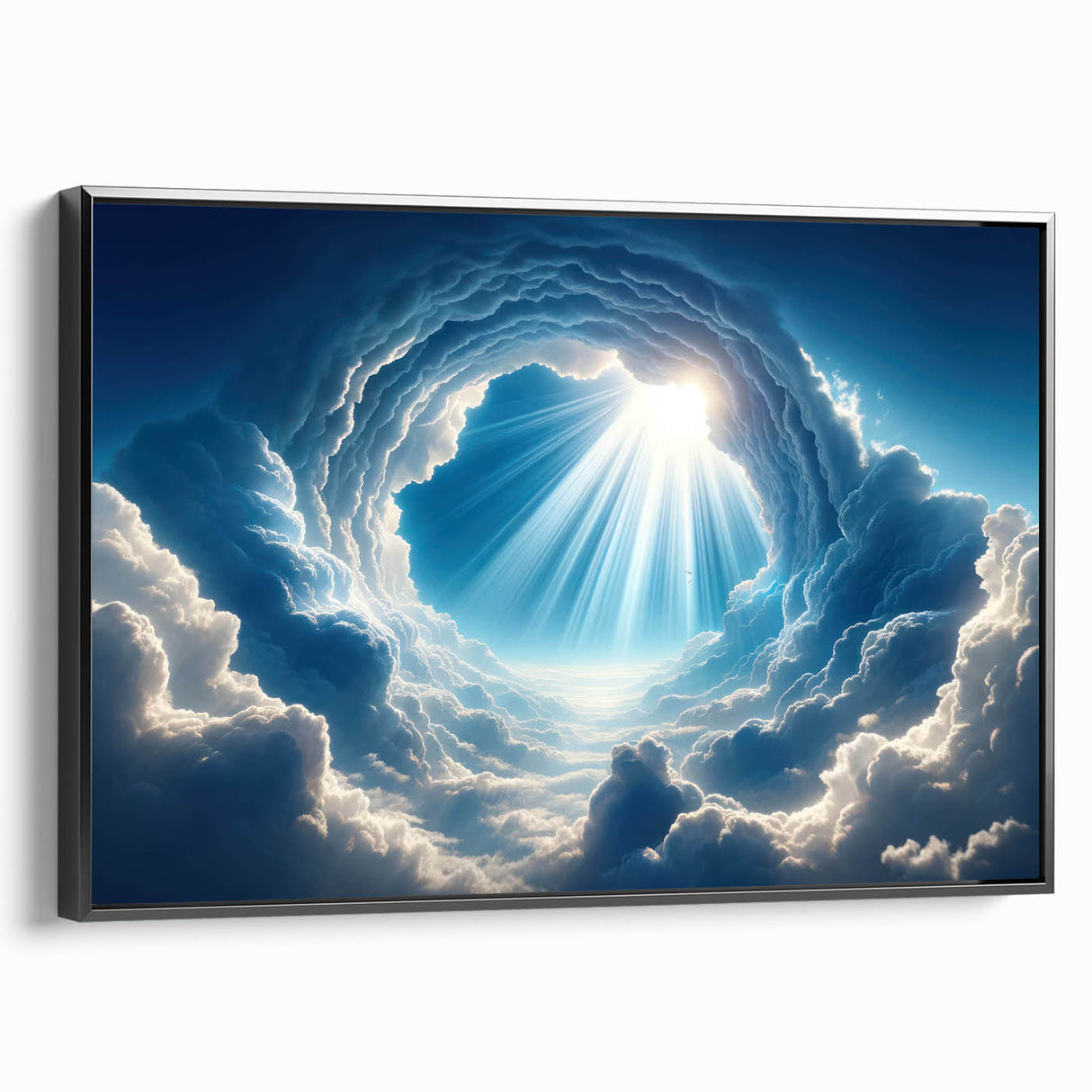 Framed wall art canvas featuring a stunning landscape design with vibrant colors, showcased from a side view against a neutral background, perfect for home decor.